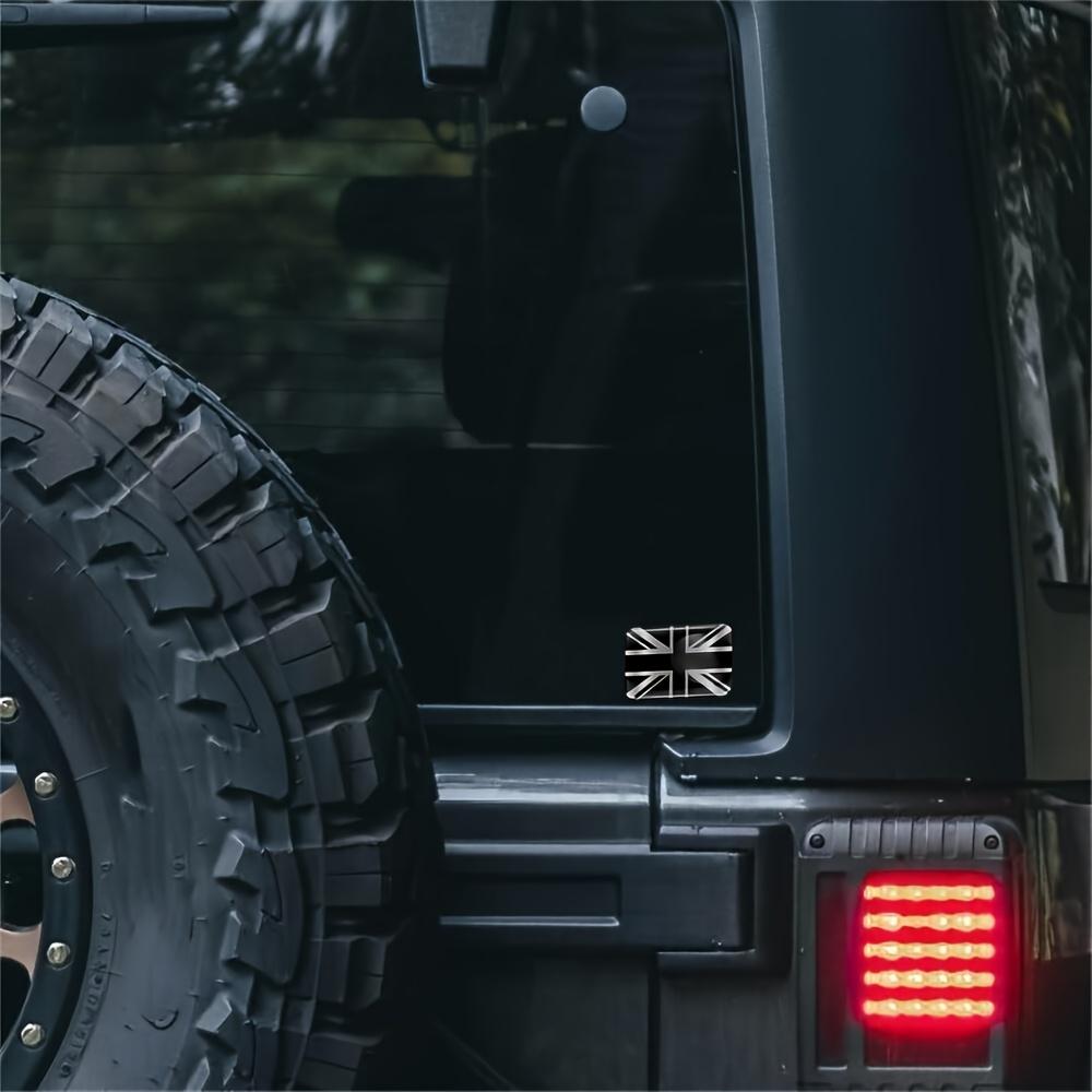 2 X 3D kupolové samolepky Decals UK Spojené království Vlajka Union Jack Velká Británie Auto Motocykl Helma Černý Stříbrný Znak na auto