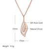 Kienl   Rose Gold Color Long Pendant Necklace For Women Crystal Flower Natural Zircon Accessories Daily Vintage Jewelry