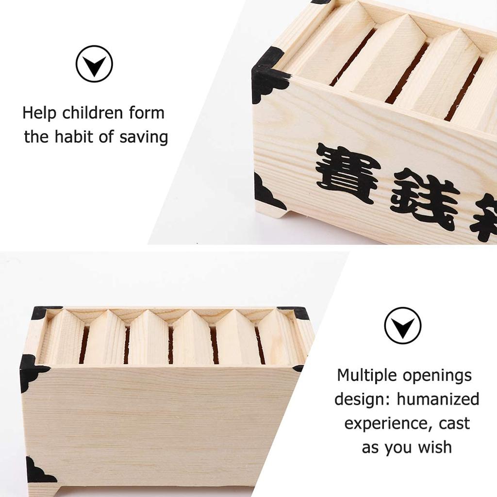 OUNONA Piggy Bank Natural Paulownia Wood Shinto Good 500 Yen Coin Offering Box Souvenir Luck!