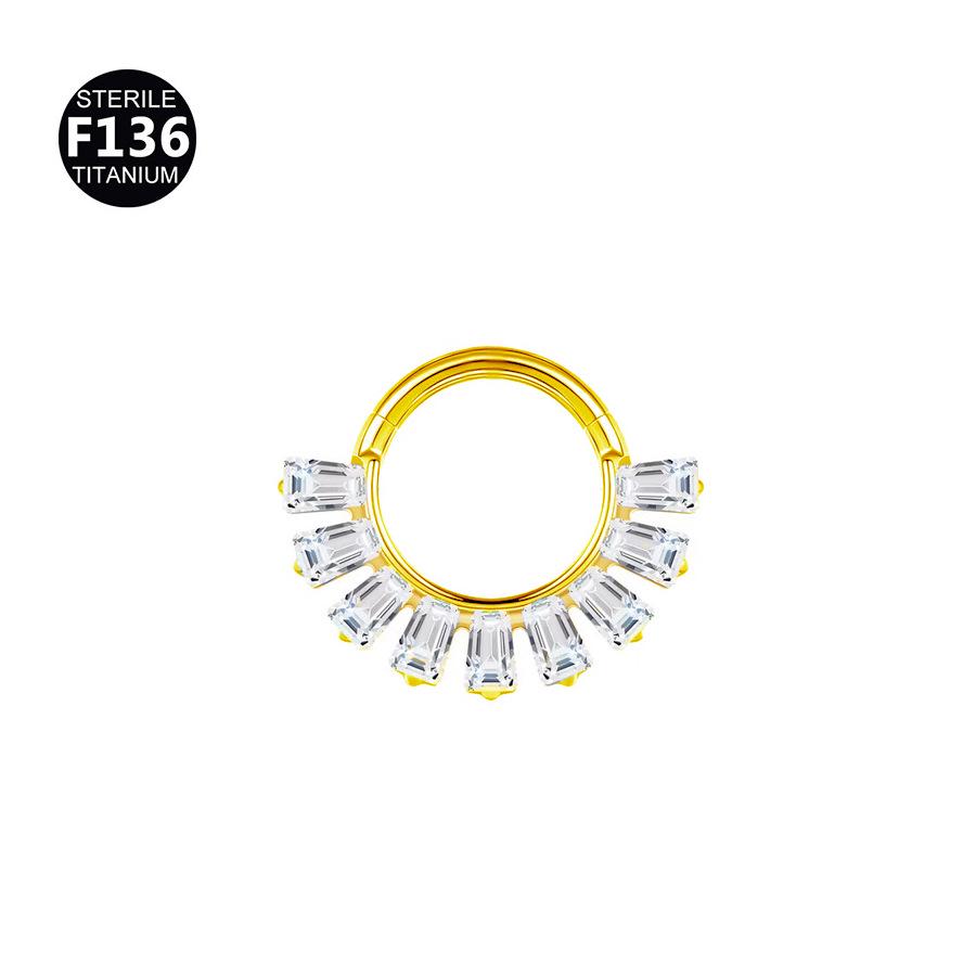 Anello in Lega di Titanio G23 2024 con Frange Intagliate per Naso e Orecchio - Gioiello Piercing Raffinato