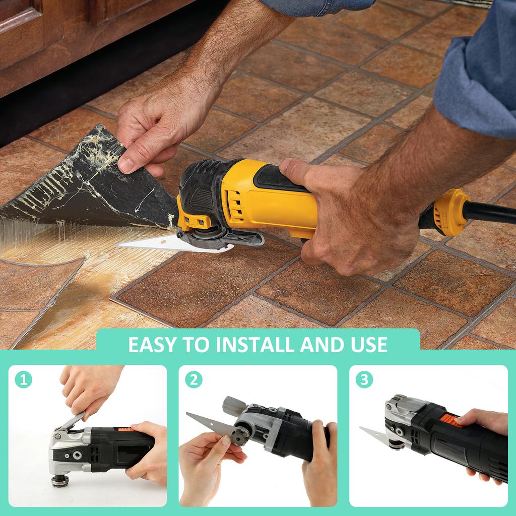 Multitool Scraper Oscillating Saw Blade Stainless Steel Flexible Multitool Scraper Blade for Paint Grout Adhesive Removal