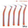 Lot de 5 brosses interdentaires en silicone en forme de L pour retirer les cure-dents, outils de nettoyage buccal multicolores, fournitures de matériel dentaire