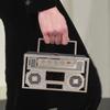 2024 Luxury Designer Full Diamond Evening Clutch Bag Ladies 3D Rhinestone Radio Handbag Fashion Party Shiny Crystal Shoulder Bag