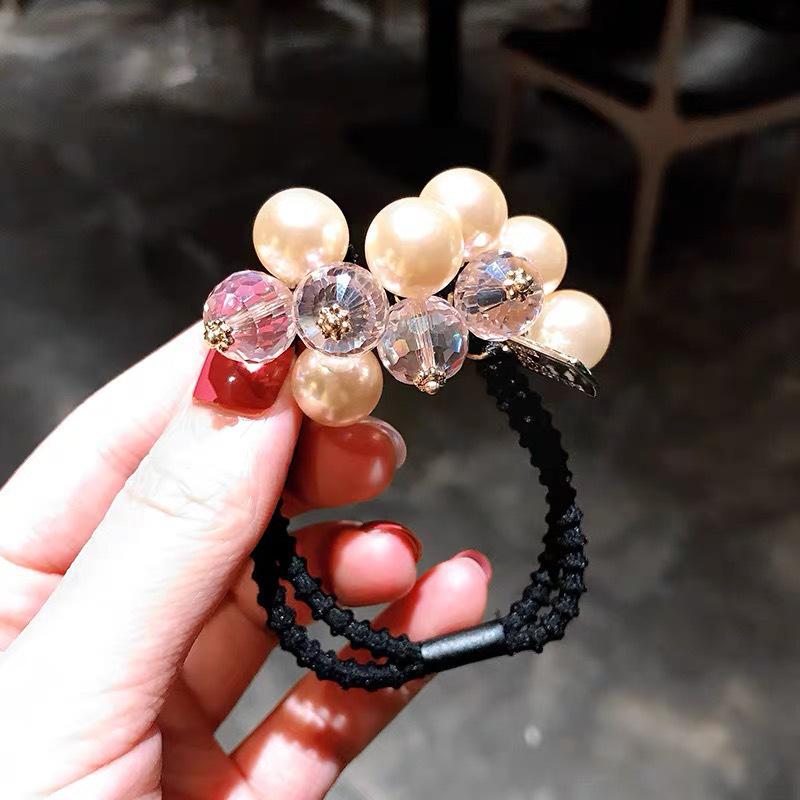 Korean Dongdaemun Pearl Crystal Hair Tie: Elegant and Fresh Mori Girl Hair Accessory