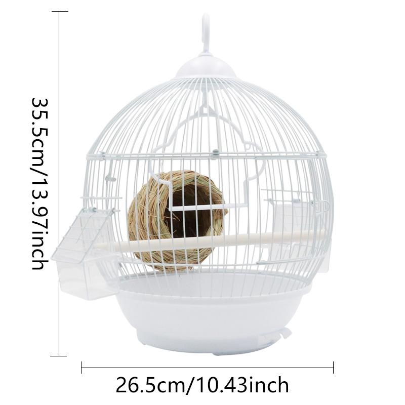 Small Bird Cage Pearl Bird Parrot Acacia Wrought Iron Universal Birdcage Small Bird Metal Wire Home XS（old）