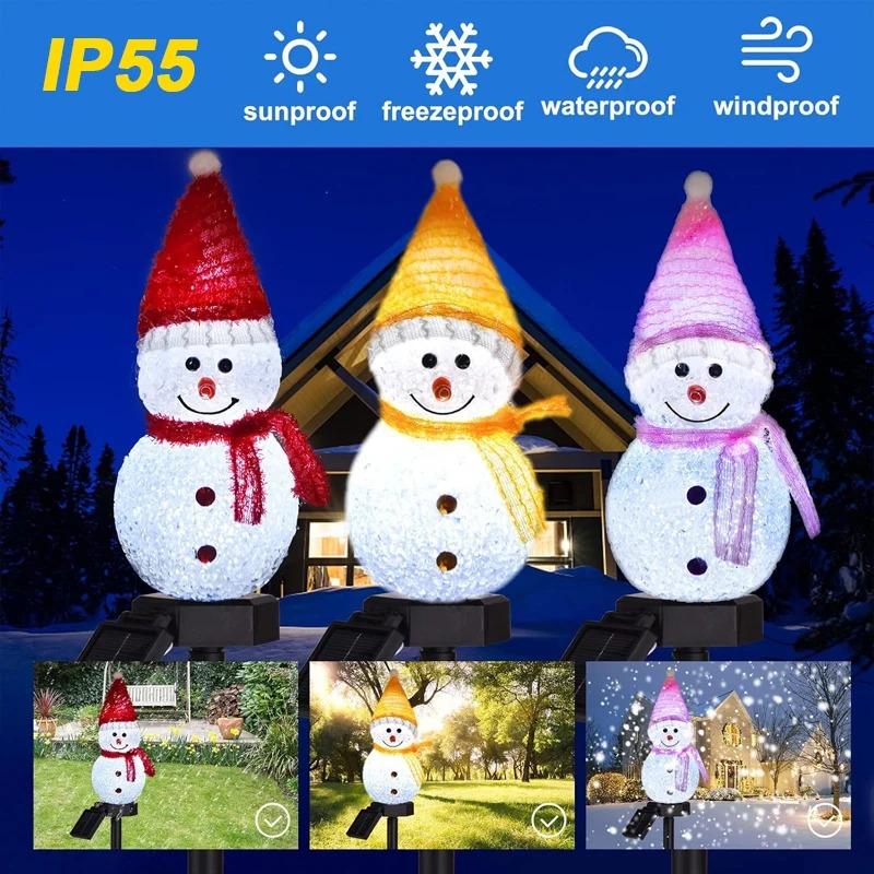 Weihnachtsdekorationen, Licht, Solarlicht, Schneemann, Weihnachten, solarbetrieben, für den Außenbereich, für Flur, Terrasse, Rasendekoration