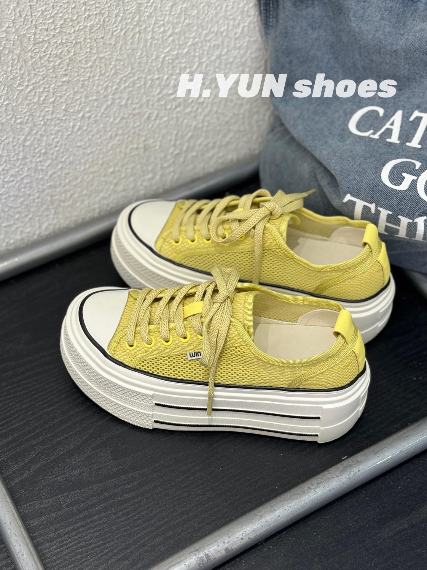 

Korean version 2025 summer new thick-soled heightening white shoes women s shoes casual sports shoes lace-up mesh shoes single shoes tide 40