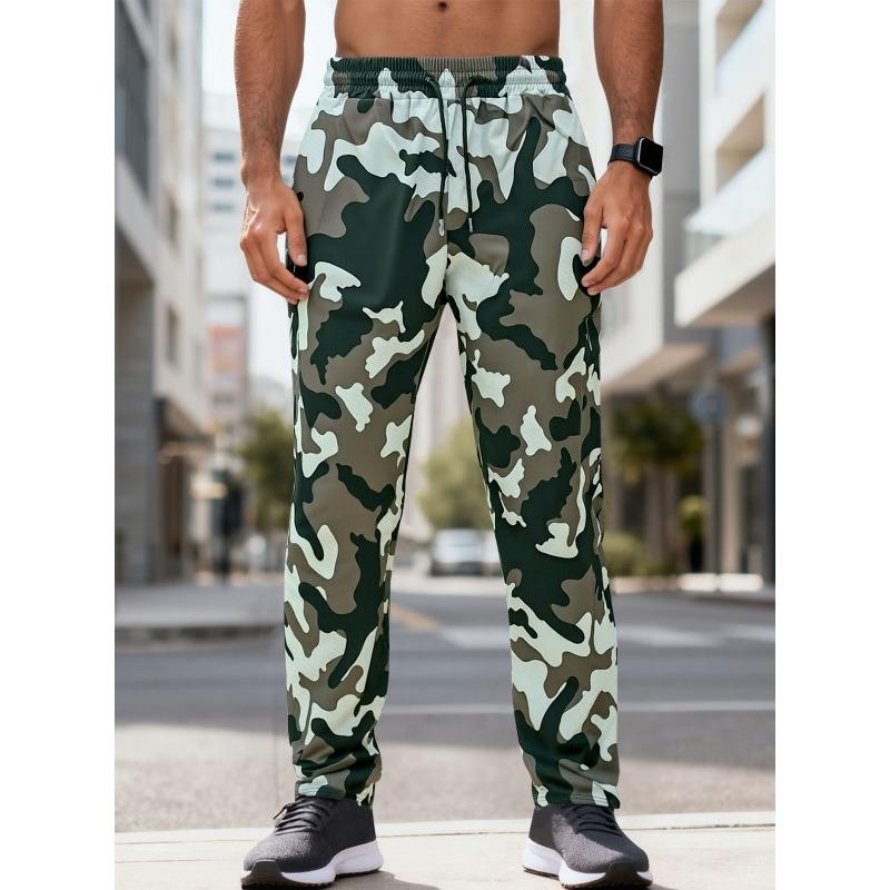 

Autumn and winter camouflage printed trousers woven pockets loose casual sports jogging pants XXXL темно-сірий