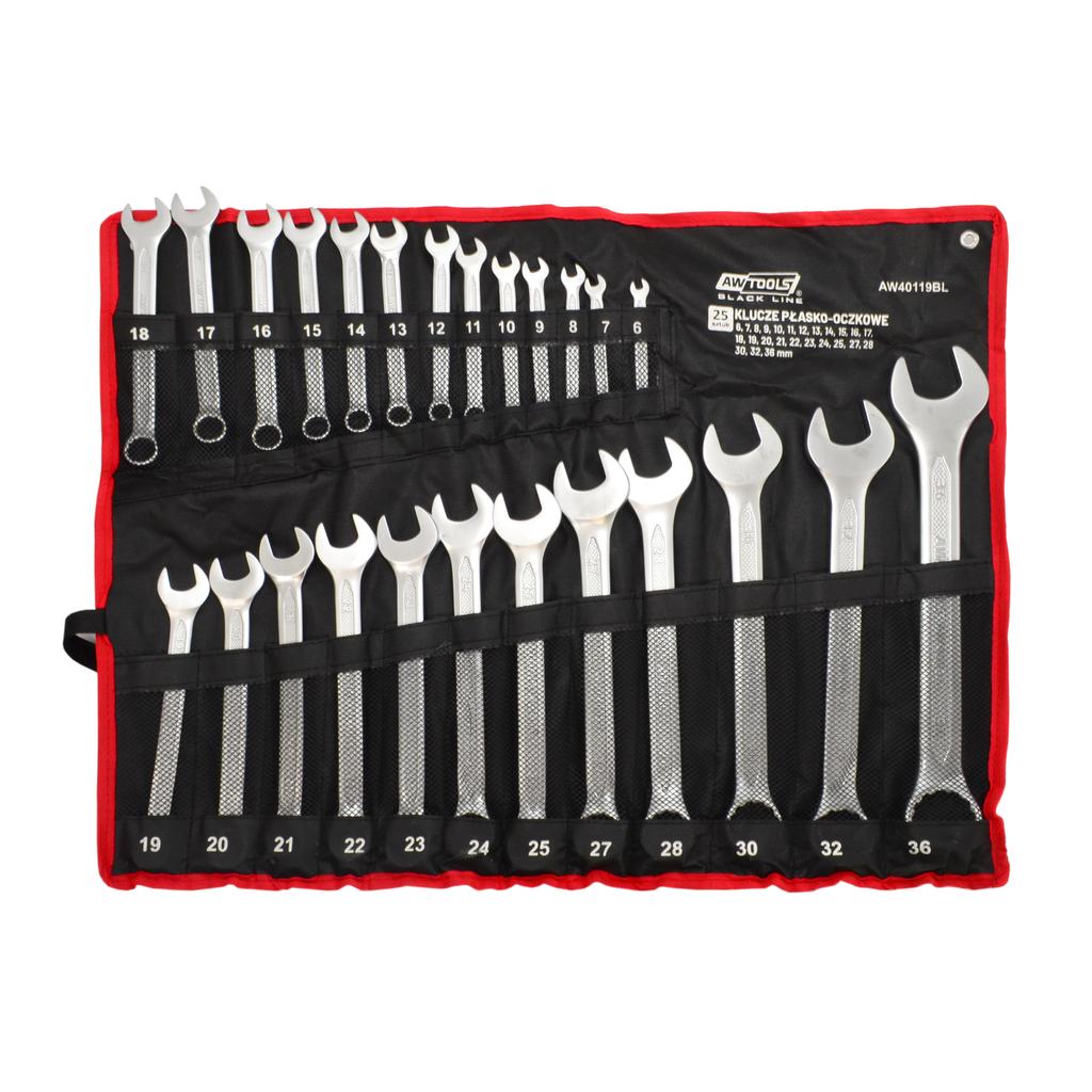 Awtools Klucz Płasko-Oczkowy Kpl.25Szt. 6Mm-36Mm Black Line