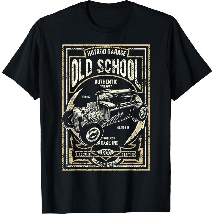 Old School Vintage Hot Rod Garage Men Classic Car T-Shirt S