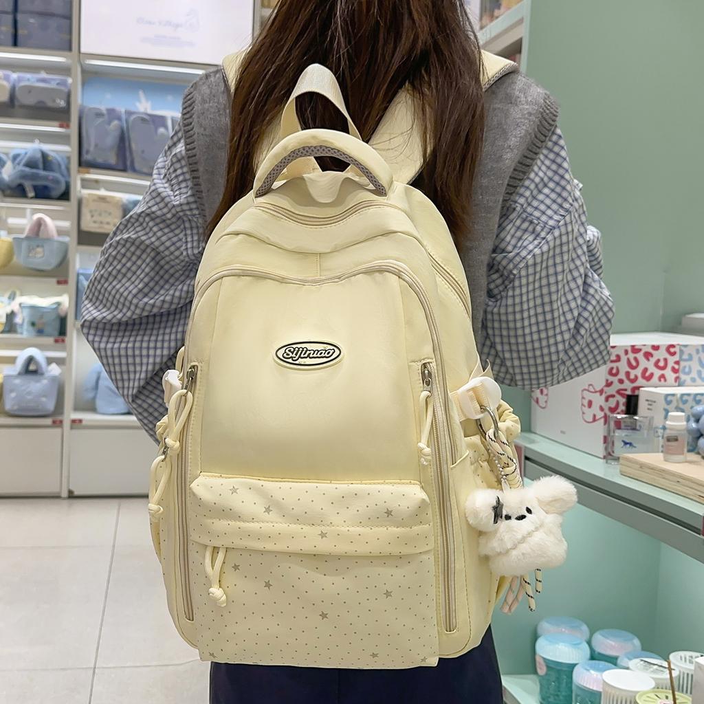 Schoolbag simple schoolbag female Korean version Japanese style casual star printing backpack junior high school high school college student class