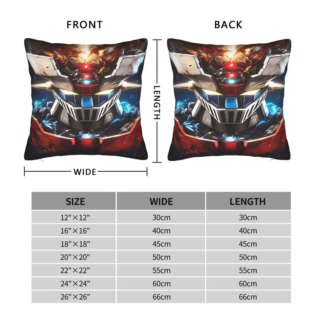 cartoon Rocket Punch Mazinger Z Pillow Case Print Pillow Cover Vintage Cushion Cover For Sofa Home Decoration