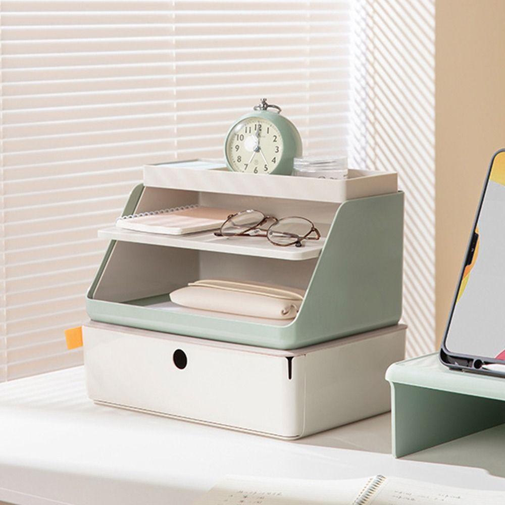 Space Saving File Storage Tray Large Capacity Desktop File Holders Book Storage Rack School