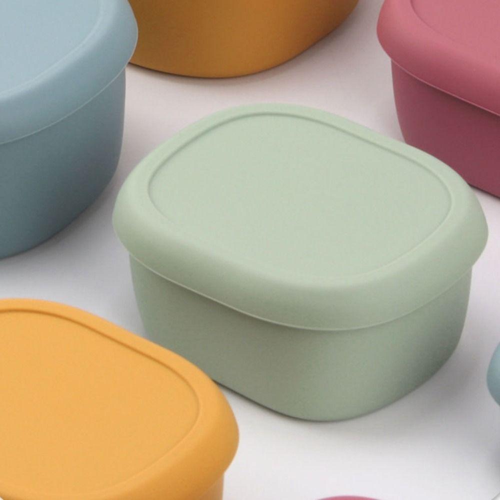 Oval Food Storage Box Heat Resistance Food Container Easy To Clean Silicone Lunch Box  Picnic