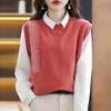 Elegant Solid V-Neck Sleeveless Sweater Vest for Women, Spring & Fall Fashion