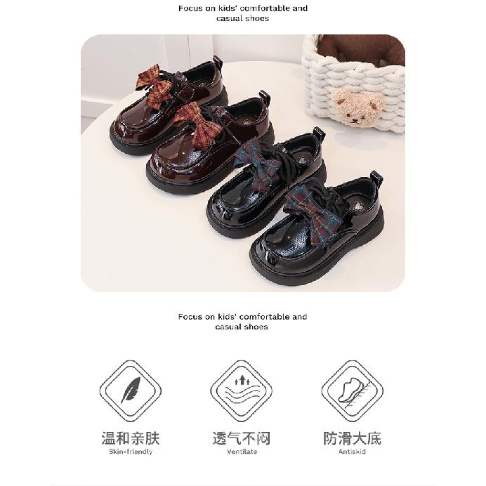 Girls' Black Leather Shoes Children's Mary Jane Shoes2026New Spring and Autumn British Style Princess Shoes for Girls' Performances