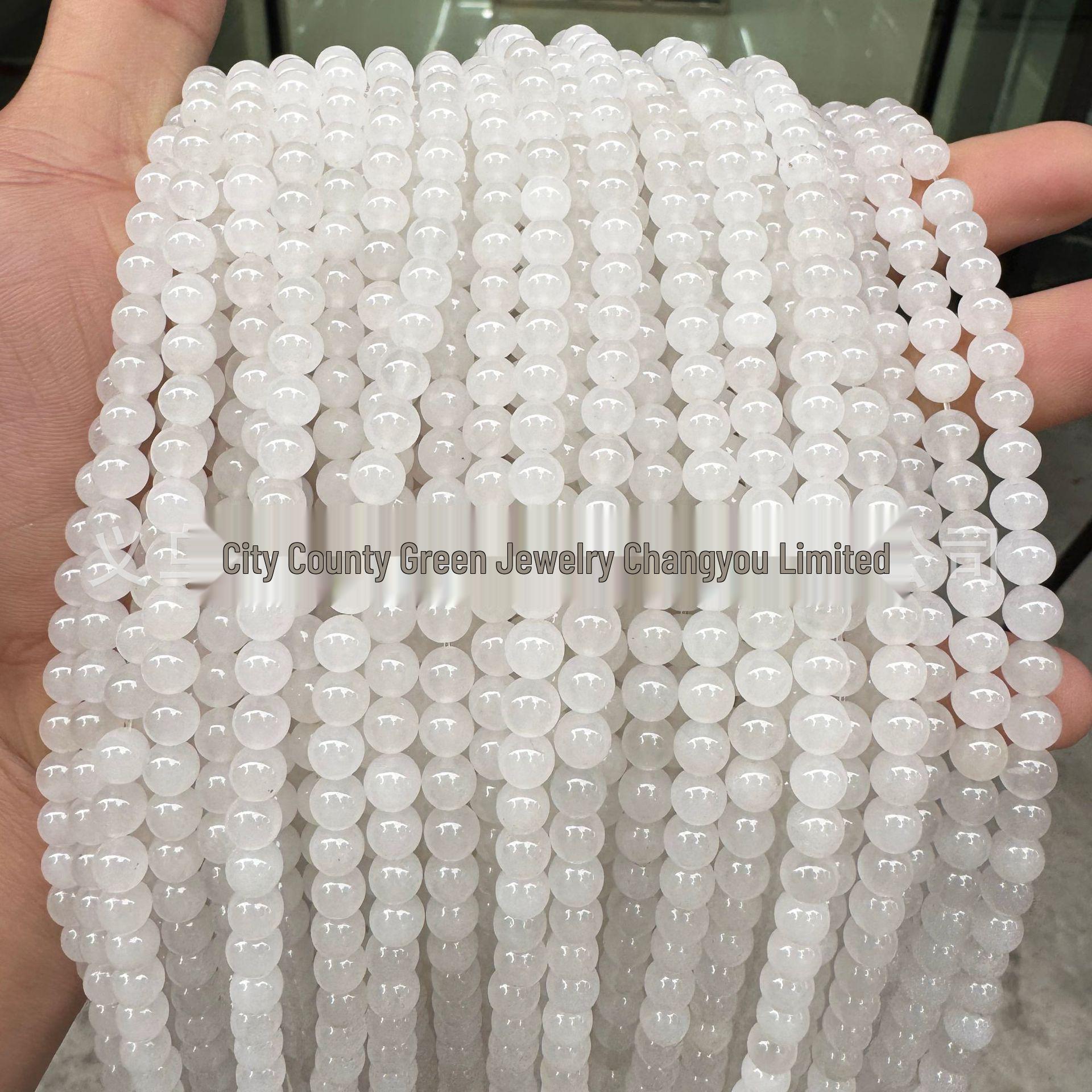 Natural Afghanistan White Jade Round Beads, Semi-Finished Strands for DIY Bracelets & Necklaces 6mm (approx. 60 beads)