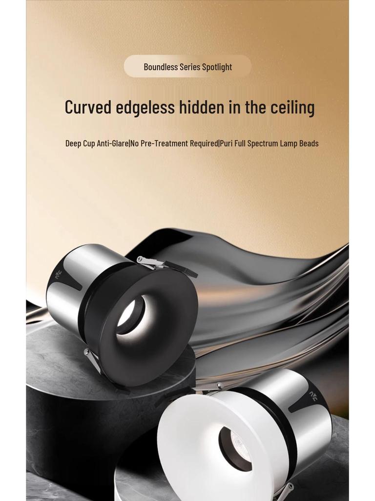 NVC Lighting Frameless LED Spotlight - Anti-Glare, Full Spectrum, Wall Washer, Recessed for Living Room