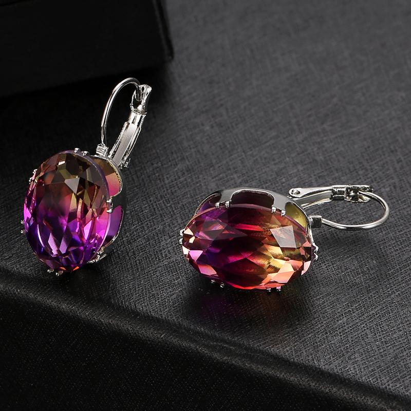 WWJ Unique Mix Color Cubic Zirconia Drop Earrings Gradient Ear Stud
