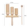 Percussion Wood Block 3 Tone Wooden Percussion Musical Instrument Children Musical Toys with Mallet