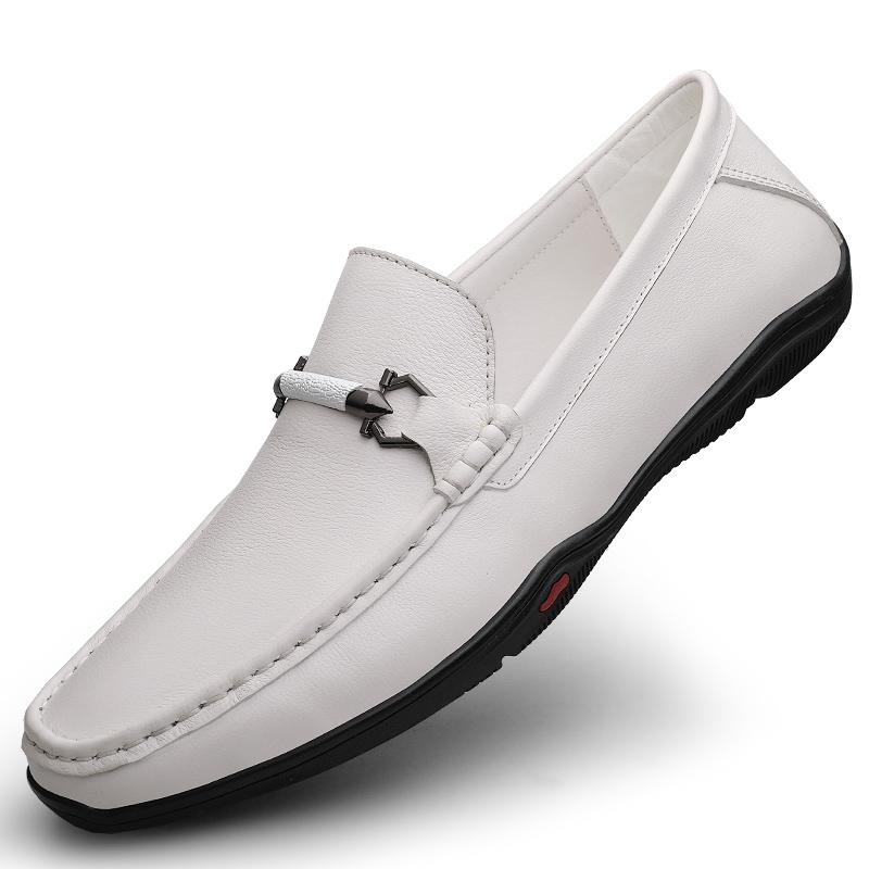 

Мужские универсальные туфли для деловых мужчин, официальная обувь, мужская свадебная обувь, удобные мужские туфли-лоферы, новинка 2024 года, туфли на плоской подошве из натуральной кожи 44 белый