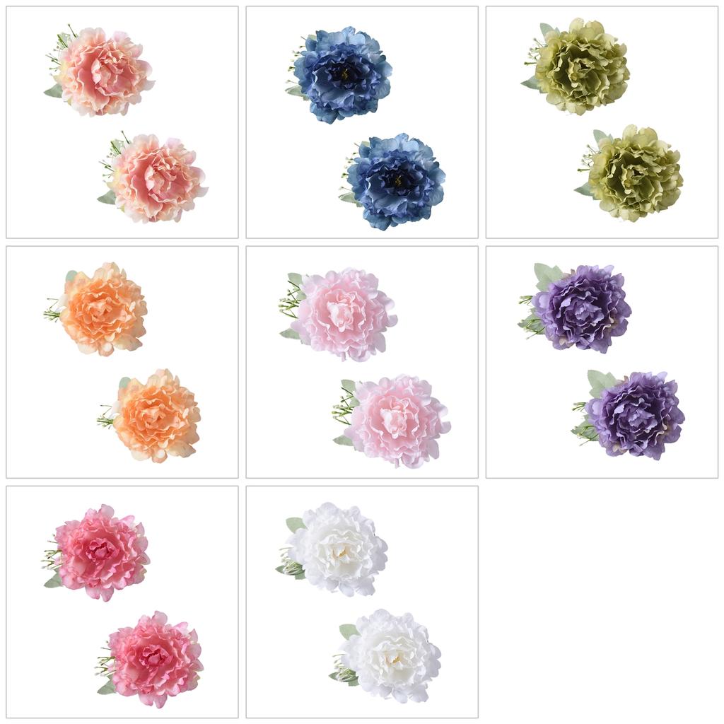 Pack of 2 Artificial Flower Curtain Holdbacks Clip Window Curtain Rope Tie Drapery Holdback Buckle Wedding Party Decors