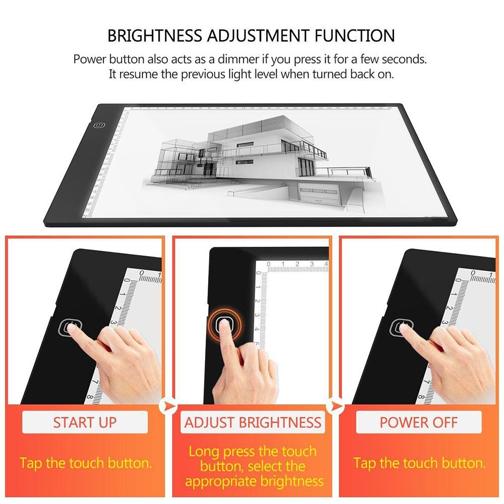 New A4 Ultra-thin Portable LED Light Box Tracer USB Power LED Artcraft Tracing Light Pad Light Box For Artists,Drawing Sketching