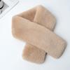Cross Scarf Faux Rabbit Fur Double-sided Thickened Soft Washable Keep Warm Pure Color Autumn Winter Women Neck Warmer Collar Scarf for Outdoor