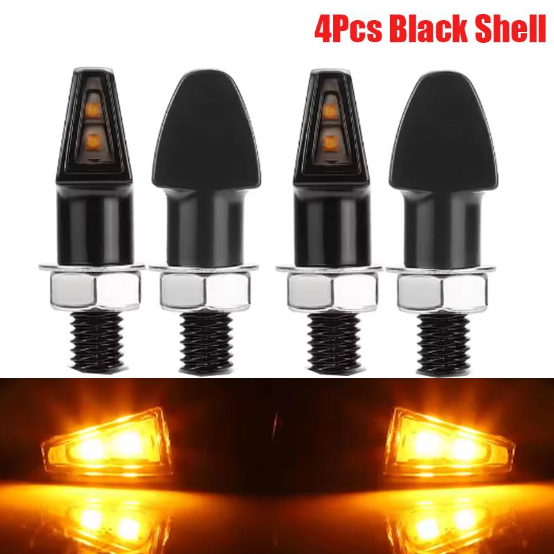 Motorcycle 12V Side Marker Mini Light LED Direction Turn Lamp Amber Waterproof Universal For Dirt Motorbike Cruiser Cafe Racer