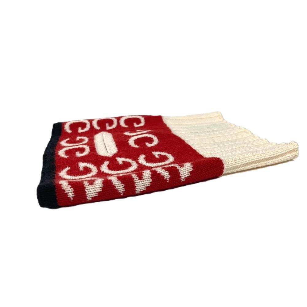 GUCCI logo neck warmer Accessories Scarf wool Red/White