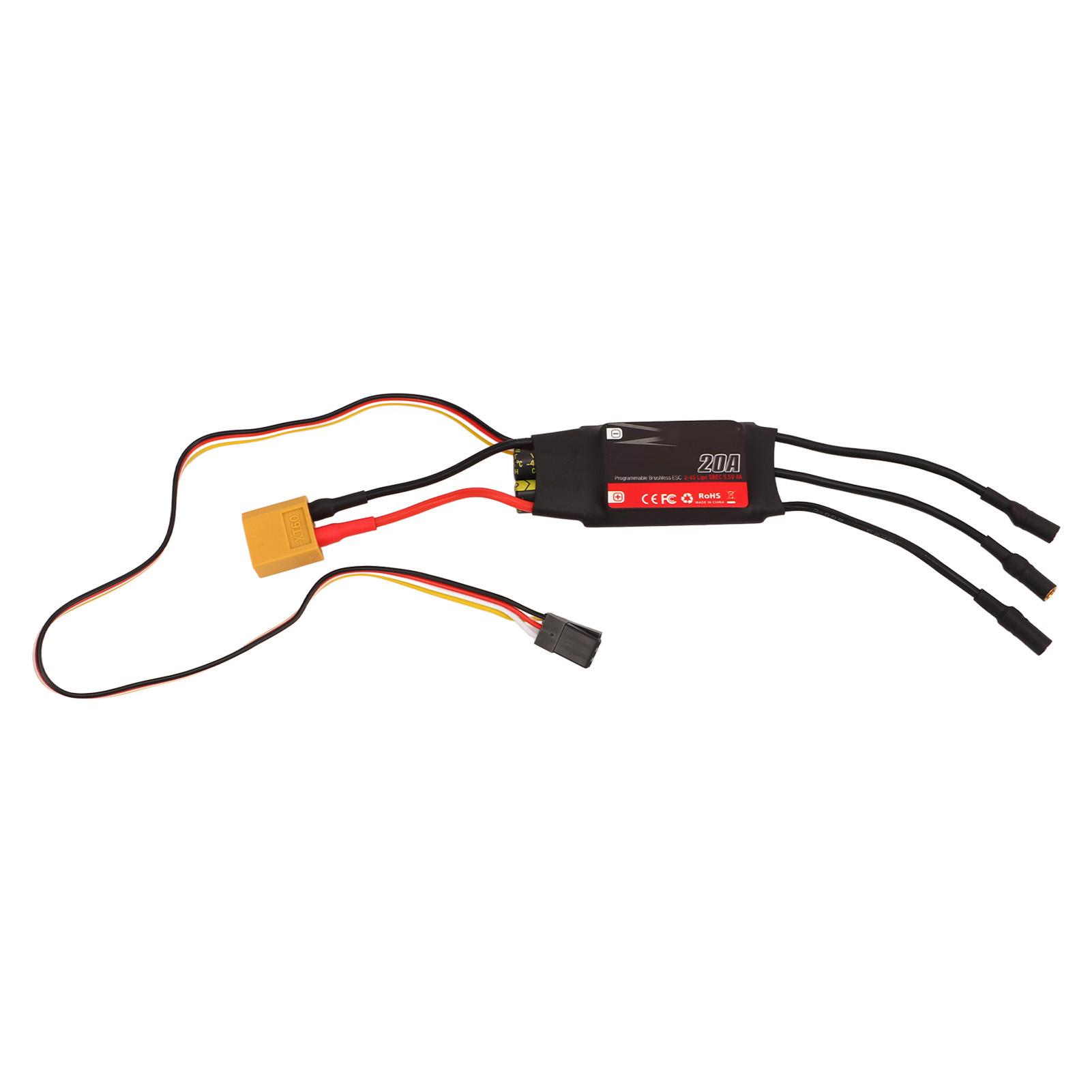 

20A ESC Electronic Speed Controller 20A RC Brushless Motor Electric Speed Controller for Fixed Wing