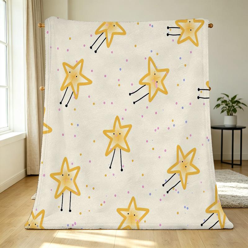 Star Series Flannel Blanket - Simple Solid Color, Soft, Skin-friendly, Warm & Breathable, Ideal for Home Relax, Halloween & Christmas Decor