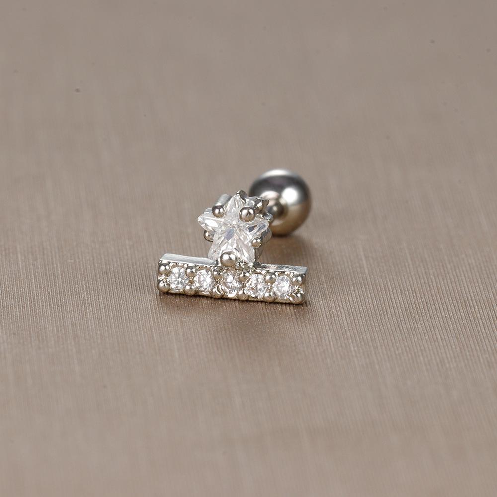 Gold Stainless Steel Earrings with Zircon Studs - Creative and Elegant Design