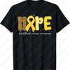 Leopard Hope Gold Ribbon Childhood Cancer Awareness ADult Printed T-shirt Tops Woman Men Cotton Casual Street Fashion Tops
