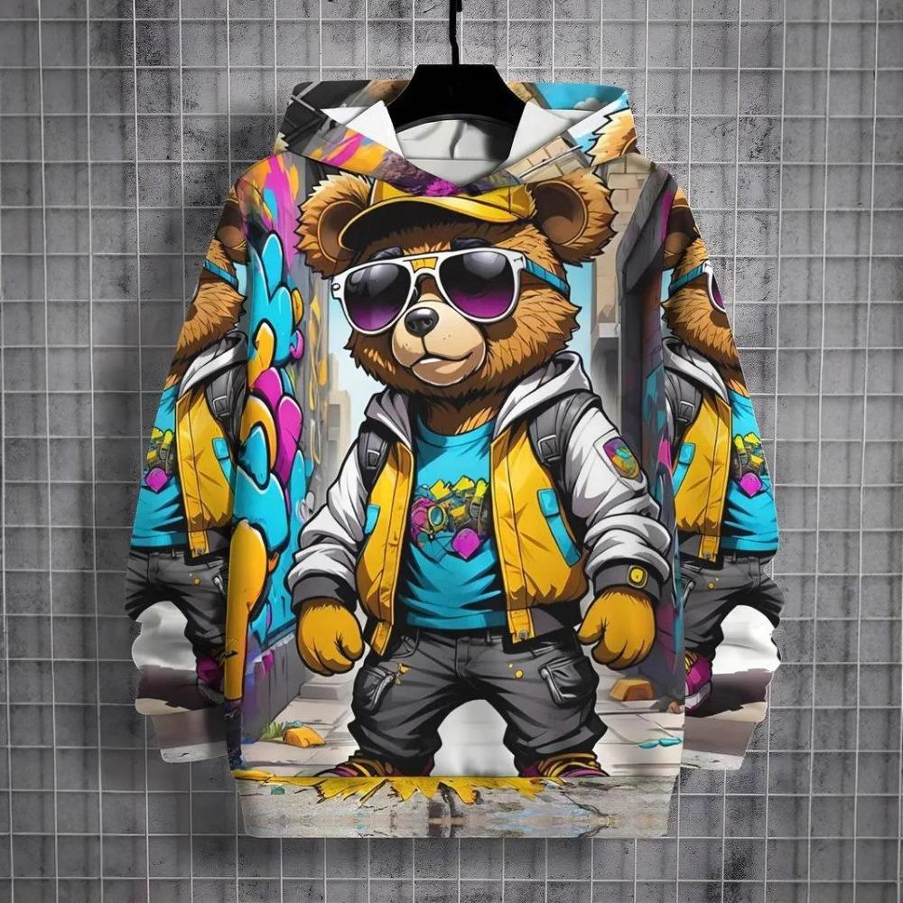 

Fashion Men and Women s Hoodies Cartoon Animal 3D Print O-Neck Pullover Casual Outdoor Sweatshirt Kids T-shirt Top Clothing 100