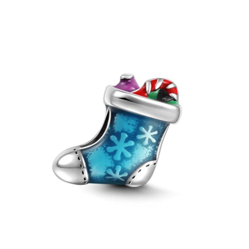 Boutique Gifts Suitable For Primitive Charm Braceletscopper Plated Christmas Santa Apple Snowman Diy Beads Accessories