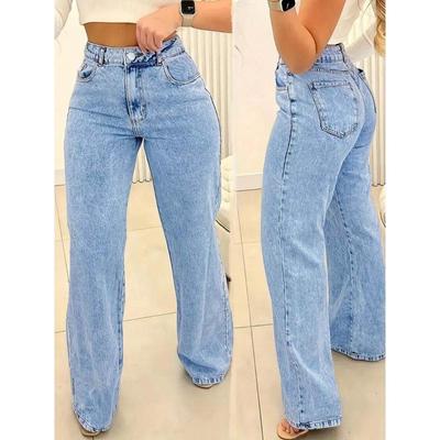 High-Quality Plus Size Wide Leg Jeans - Trendy European & American Women's Fashion