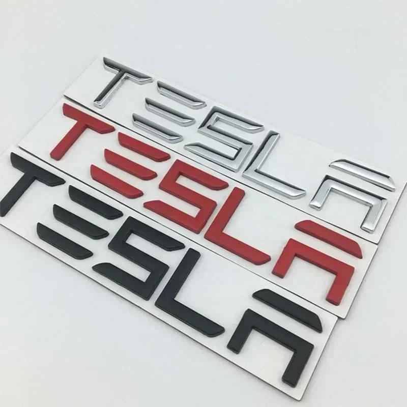 Auto Sticker Tesla Metaal Auto Achterklep Badge Sticker voor Tesla Model 3 ModelS ModelX ModelY P100D Roadster Auto Tuning Exterieur