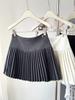 2025 New Women's High Waist A-line Wool Pleated Skirt