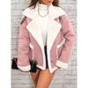Giacca di Pelliccia Sintetica con Collo a Revers Autunnale e Invernale Nuova Moda Europea e Americana Cappotto Caldo Integrato Pelliccia Donna