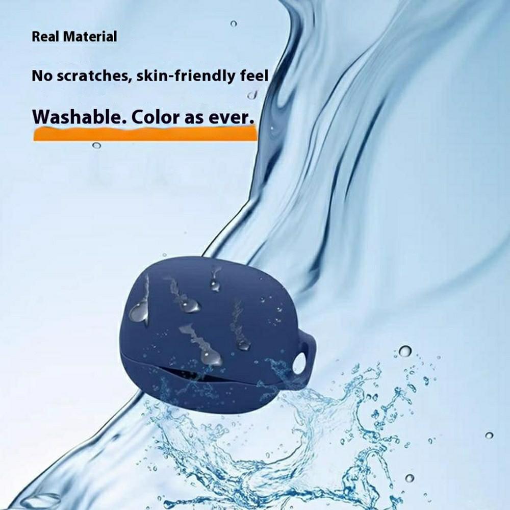 For QCY MeloBuds N50 Silicone Case Wireless Earphones Protective Cover with Anti-Lost Buckle