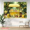2D Fresh Lemon Tree Backdrop, Summer Lemon Shop Photography Background