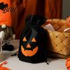 Portable Snack Bags for Halloween 5 Pcs Treats Bag Non-woven Fabric Pumpkin Candy Orange Black Goody Drawstring Goodie Party Favors Reusable