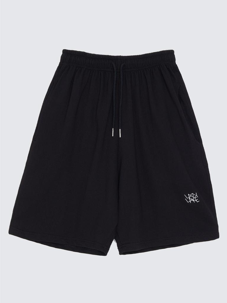 LAZY LAKE Symbol Sweat Shorts Black Women