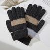 Men's Purl Knitted Thermal Gloves Wool New Style Cold-proof Cycling