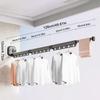 Suction Wall Mount Folding Clothes Drying Rack With Retractable Suction Cup Extension Pole Reusable 3-Fold Clothes Drying Rack