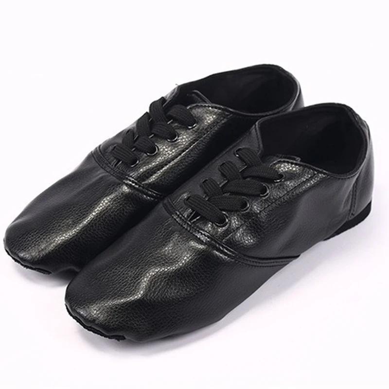 

Низкие мужские джазовые туфли из ПУ, женские взрослые тренировочные туфли на мягкой подошве, обувь для йоги, балета, детская танцевальная обувь 33 чёрный