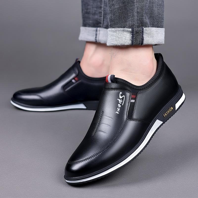 New Business Leather Shoes Casual Trendy Shoes 2025 Four-season Fashion Foreign Trade Doudou Shoes Leather Shoes