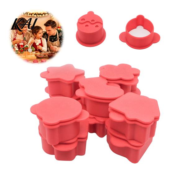 Christmas Cookie Cutter Set 10 Pairs Set, Biscuit Stamp Mold with Pop Sticks, Gingerbread DIY Lollipop Cake Making Kit Man Tree House Kit, Festive