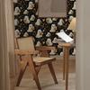 2pcs Halloween Self-Adhesive Wall Stickers Removable Cute Ghosts Wallpaper Dark Style Peel and Stick Wallpaper with Flower Halloween Themed Wallpaper